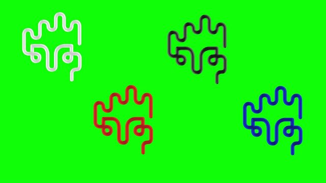 Man Face Outline Icon Animation video clip in high resolution with green screen background.