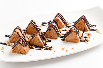 vegan dessert on the white background
