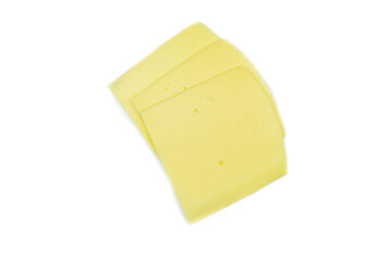 cheese slice isolated on white background top view