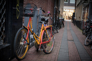 Fototapeta na wymiar Holland, Amsterdam, bicycles parking