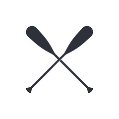 Crossed oar sign in flat style, vector