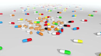 Abstract Pills Background 3d render