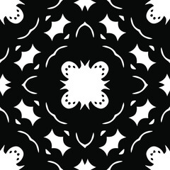 Geometric vector pattern with triangular elements. Seamless abstract ornament for wallpapers and backgrounds. Black and white patterns.