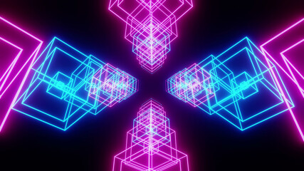 Colorful Cube Line Neon VJ Background