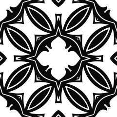 Geometric vector pattern with triangular elements. Seamless abstract ornament for wallpapers and backgrounds. Black and white patterns.