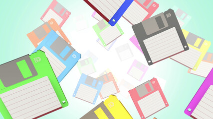 Abstract Diskette Background 3d render