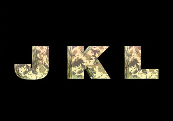 military letters alphabet 3d rendering 