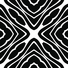 Geometric vector pattern with triangular elements. Seamless abstract ornament for wallpapers and backgrounds. Black and white patterns.