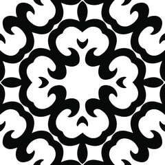 Geometric vector pattern with triangular elements. Seamless abstract ornament for wallpapers and backgrounds. Black and white patterns.