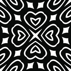 Geometric vector pattern with triangular elements. Seamless abstract ornament for wallpapers and backgrounds. Black and white patterns.