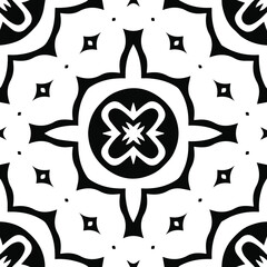 Geometric vector pattern with triangular elements. Seamless abstract ornament for wallpapers and backgrounds. Black and white patterns.