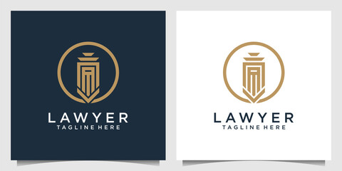 Lawyer logo design with creative circle concept