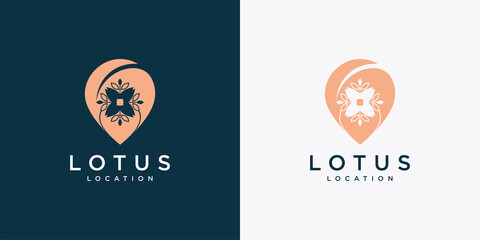 Lotus logo design template with creative concept. logo design for location