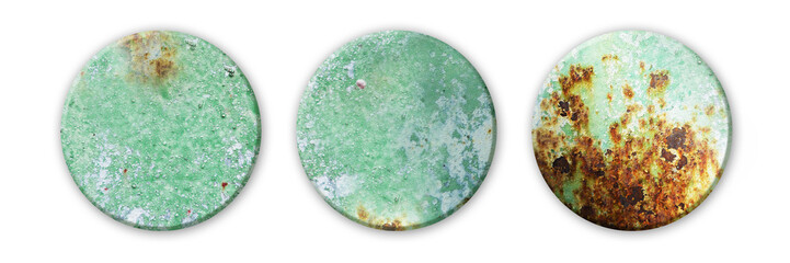 Empty square, round ans star tin sign on a white background
