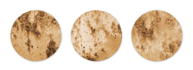 Empty square, round ans star tin sign on a white background
