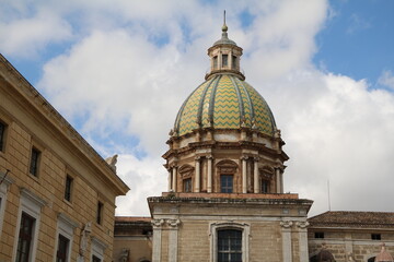 Fototapeta na wymiar St. Catherine of Alexandria church at Piazza Pretoria in Palermo, Sicily Italy