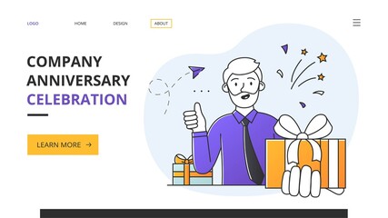 Company Anniversary Party website landing page or template
