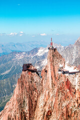 Massif du mont-blanc helicopter view