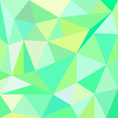 Triangles of different sizes in green shades for the cover.