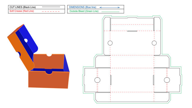 Shoe Boxes, pin on food box Blueprint Die Line template and 3D render