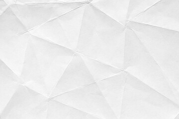 White crumpled paper background, texture old for web design screensavers. Template for various purposes or creating packaging.