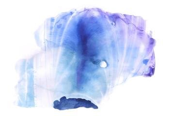 Watercolor blots monotype on white background Акварельные кляксы монотипия на белом фоне
