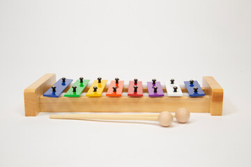 Colorful wood and metal Xylophone for kids with wooden mallets