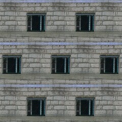 repeating building concrete exterior as window patterns
