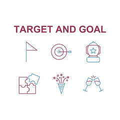 Target and Goal set icon, isolated Target and Goal set sign icon, vector illustration