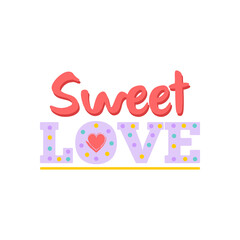 Isolated sweet love lyrics red icon- Vector
