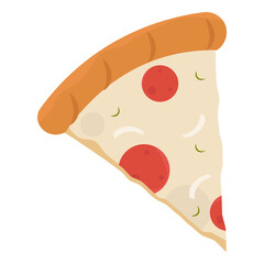 Isolated pizza heart love romantic icon- Vector