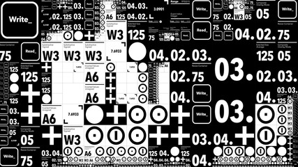 Fototapeta premium Digital Numbers Letters and Icons Abstract Art