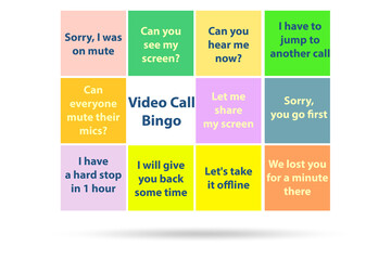 Funny concept with video call bingo