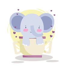 elephant inside cup