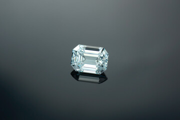 Natural blue aquamarine loose gemstone. Unheated, untreated, loupe clean, VVS, perfect custom cut,...