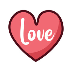 Isolated sweet heart draw love romantic icon - Vector