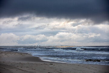 Baltic Sea on a cloudy and windy day