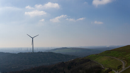 wind turbine on a hill