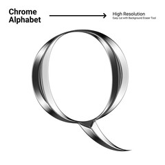 3D Chrome Metal Letter - Q