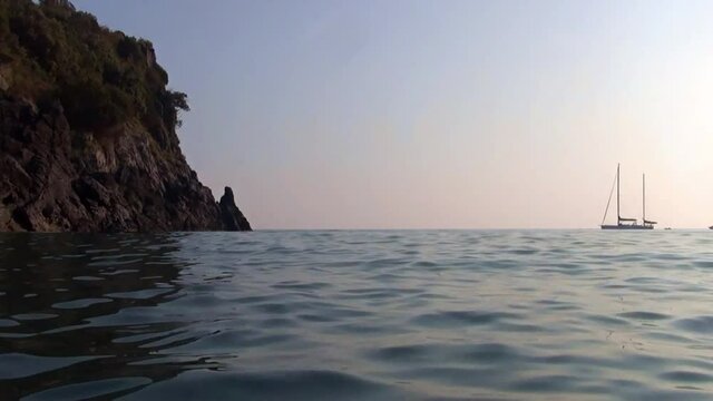 A calming video of an inlet at sundown. Afterglow of sunset. 