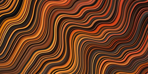 Dark Orange vector backdrop with curves.