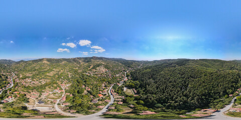 Fototapeta na wymiar Aerial panorama of village of Svezhen, Bulgaria