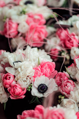 Bouquet of simple flowers on the table