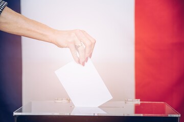 Elections in the country - voting at the ballot box. Voting in France.