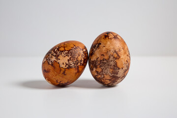 Easter eggs, isolated homemade cooked  eggs