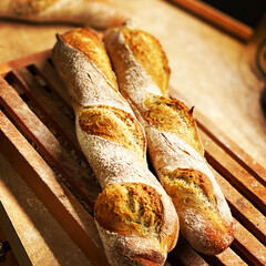 Traditional French baguette