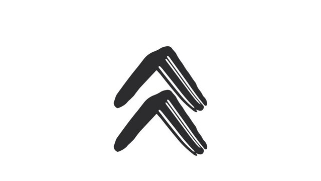 Swipe up icon isolated on white background for stories design. 4k video.