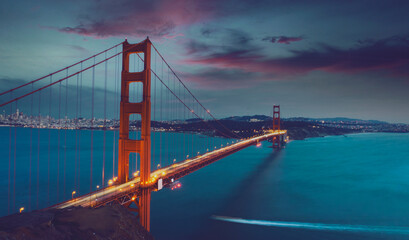 golden gate bridge at night