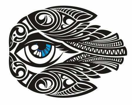 Blackwork tattoo flash. Eye of Providence. Eye symbol.