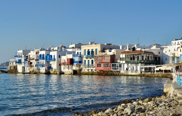 Fototapeta na wymiar Little Venice on the Greek Island of Mykonos